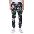 Pink Rose Floral Flower Pattern Print Joggers