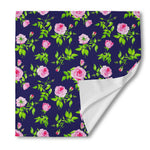 Pink Rose Floral Flower Pattern Print Silk Bandana