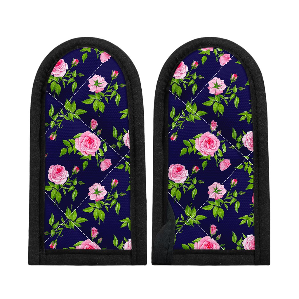 Pink Rose Floral Flower Pattern Print Skillet Handle Cover