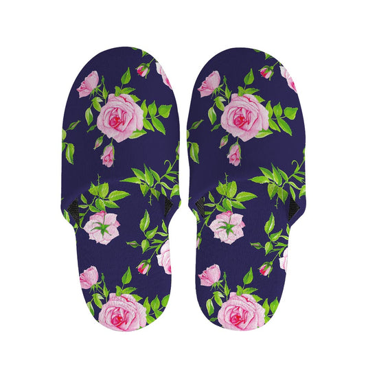 Pink Rose Floral Flower Pattern Print Slippers