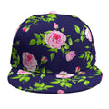 Pink Rose Floral Flower Pattern Print Snapback Cap