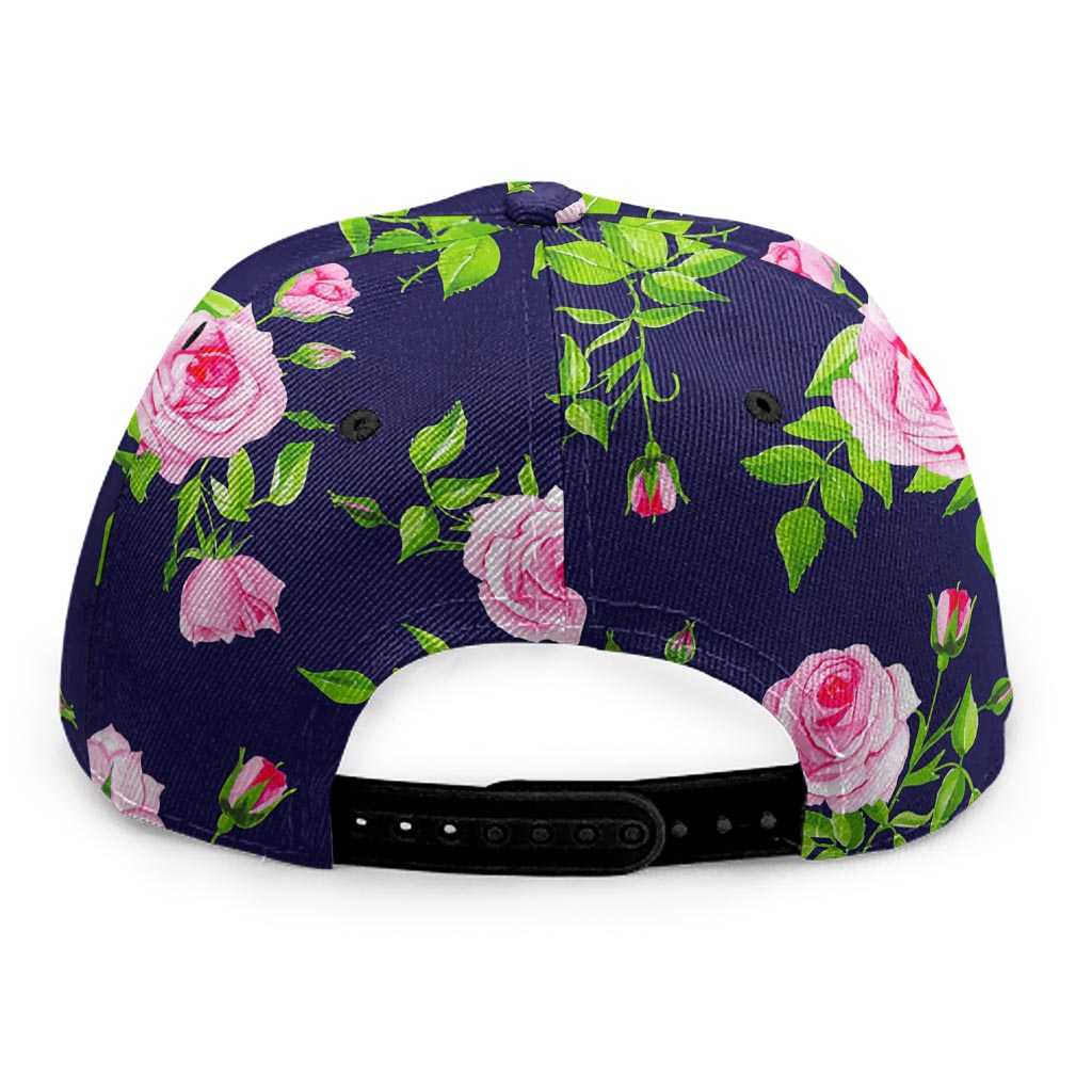 Pink Rose Floral Flower Pattern Print Snapback Cap