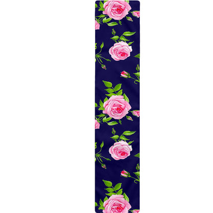 Pink Rose Floral Flower Pattern Print Table Runner