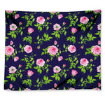 Pink Rose Floral Flower Pattern Print Tapestry