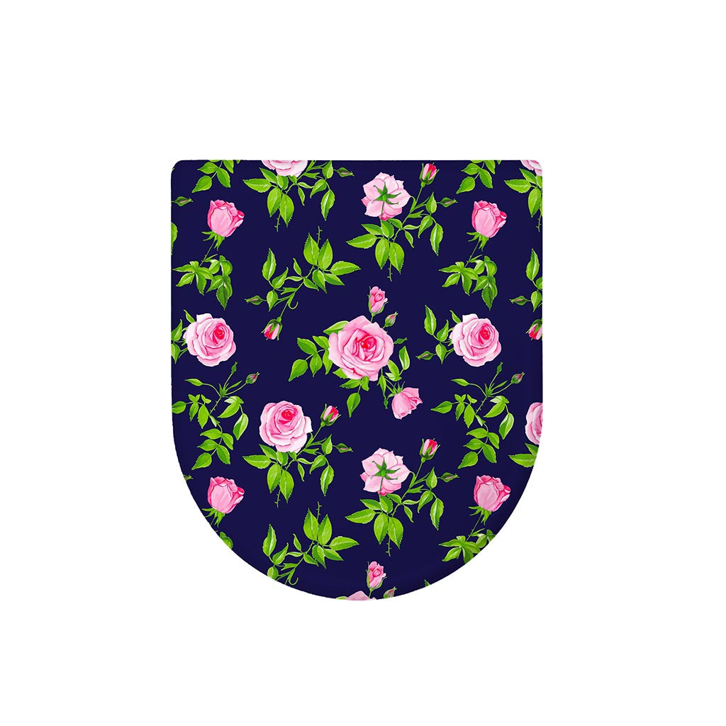 Pink Rose Floral Flower Pattern Print Toilet Lid Cover