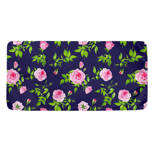 Pink Rose Floral Flower Pattern Print Towel
