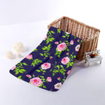 Pink Rose Floral Flower Pattern Print Towel