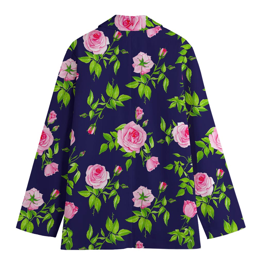 Pink Rose Floral Flower Pattern Print Women's Blazer