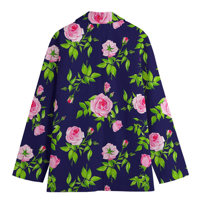 Pink Rose Floral Flower Pattern Print Women's Blazer