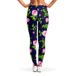Pink Rose Floral Flower Pattern Print Women's Leggings