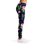 Pink Rose Floral Flower Pattern Print Women's Leggings