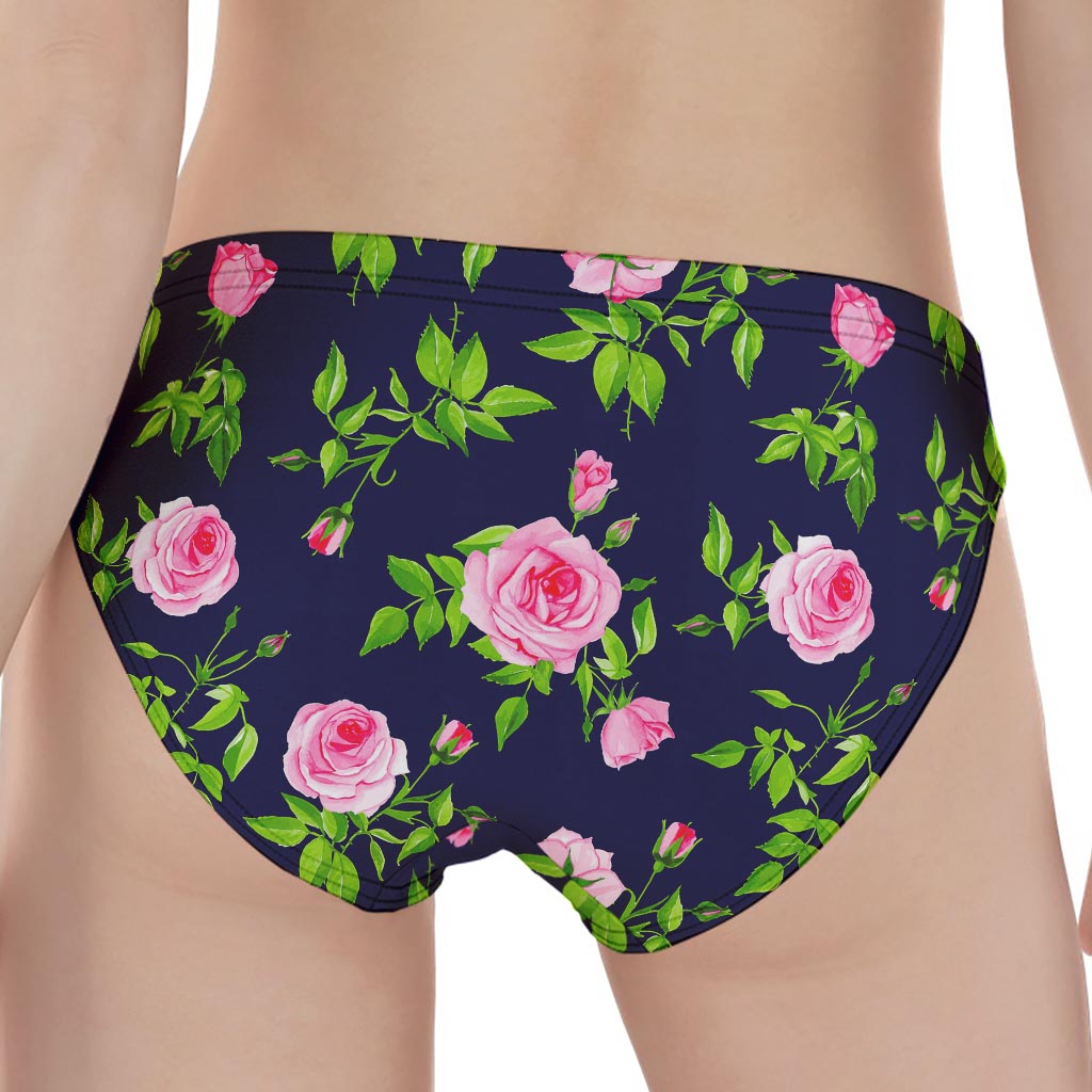 Pink Rose Floral Flower Pattern Print Women's Panties