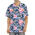 Pink Rose Flower Camouflage Print Aloha Shirt