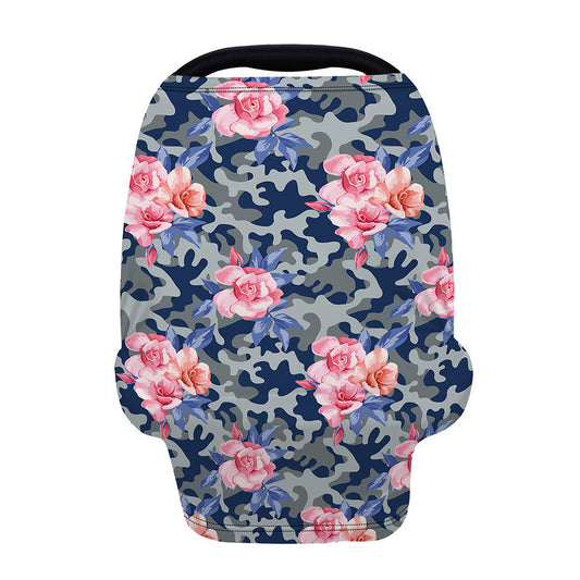 Pink Rose Flower Camouflage Print Baby Seat Cover