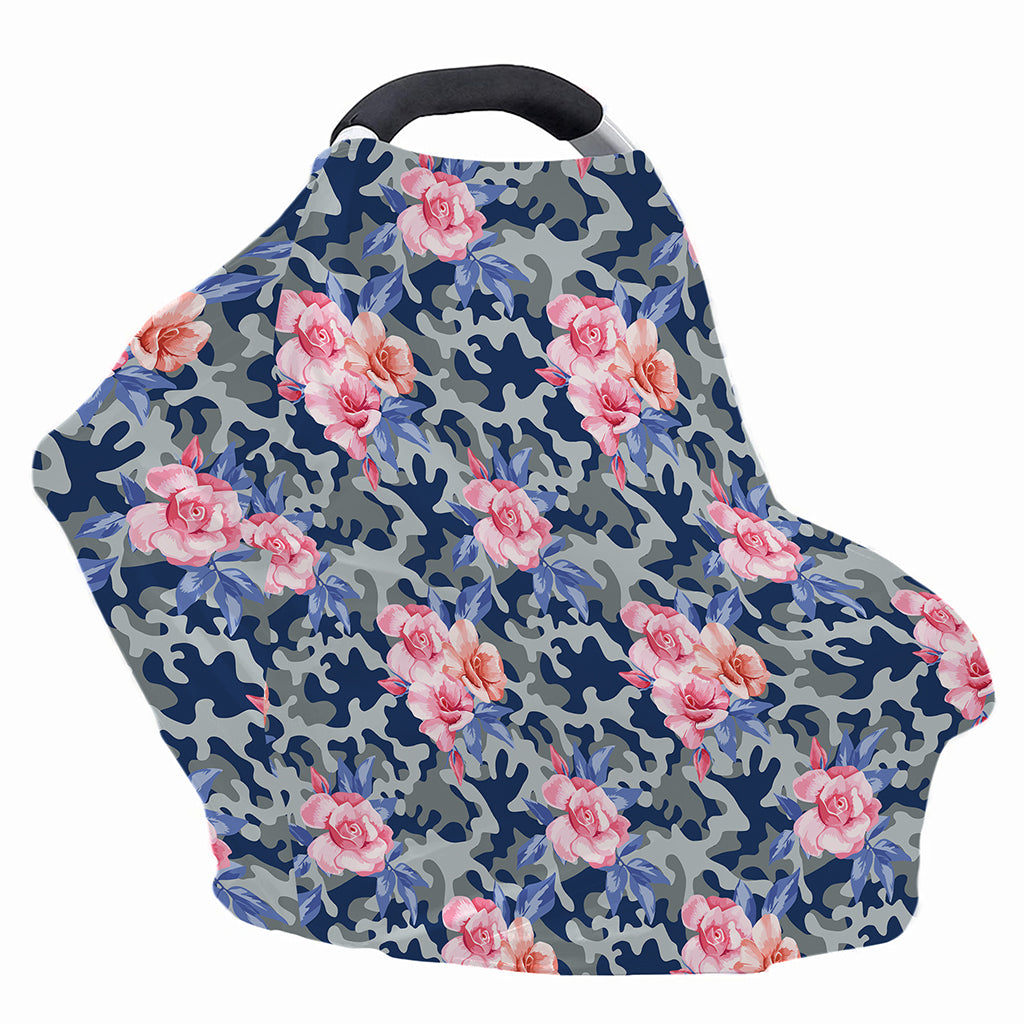 Pink Rose Flower Camouflage Print Baby Seat Cover