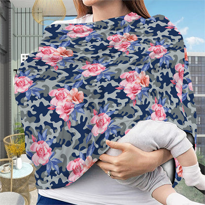 Pink Rose Flower Camouflage Print Baby Seat Cover