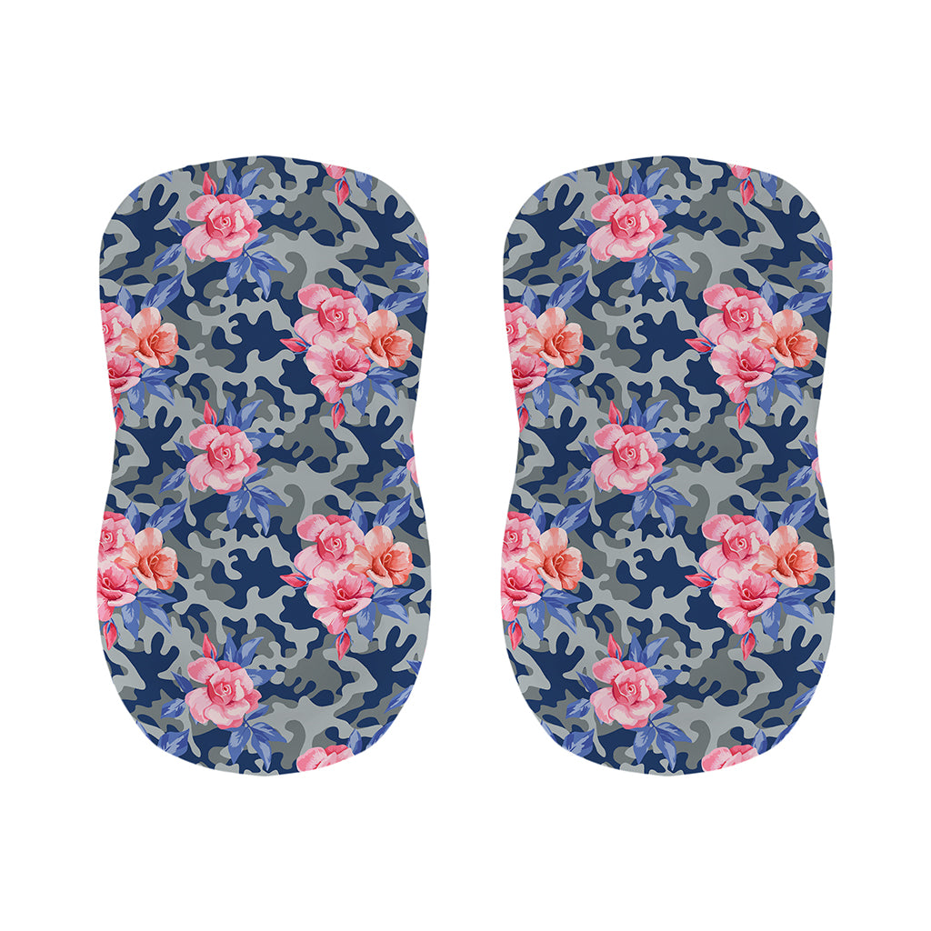 Pink Rose Flower Camouflage Print Bar Stool Covers
