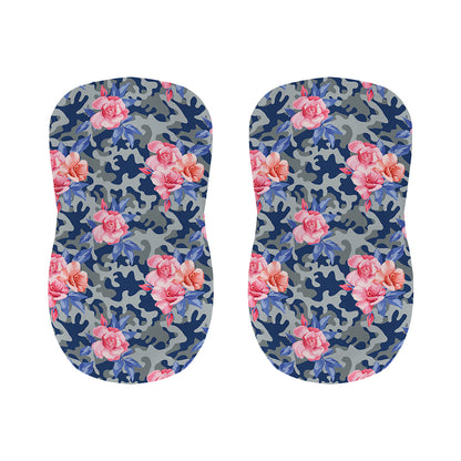 Pink Rose Flower Camouflage Print Bar Stool Covers