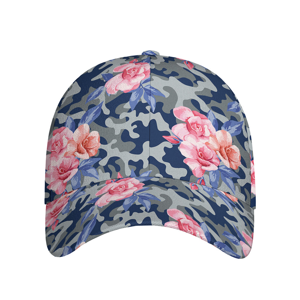 Pink Rose Flower Camouflage Print Baseball Cap
