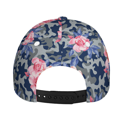 Pink Rose Flower Camouflage Print Baseball Cap