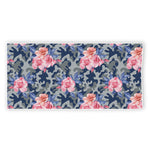 Pink Rose Flower Camouflage Print Beach Towel