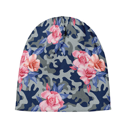 Pink Rose Flower Camouflage Print Beanie