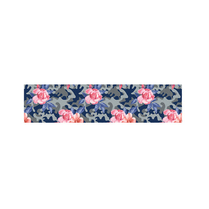 Pink Rose Flower Camouflage Print Bed Runner