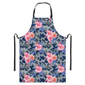 Pink Rose Flower Camouflage Print Bib Apron With Pocket