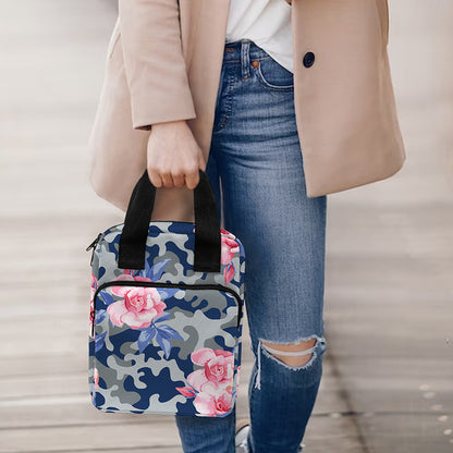 Pink Rose Flower Camouflage Print Bible Tote Bag