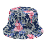 Pink Rose Flower Camouflage Print Bucket Hat