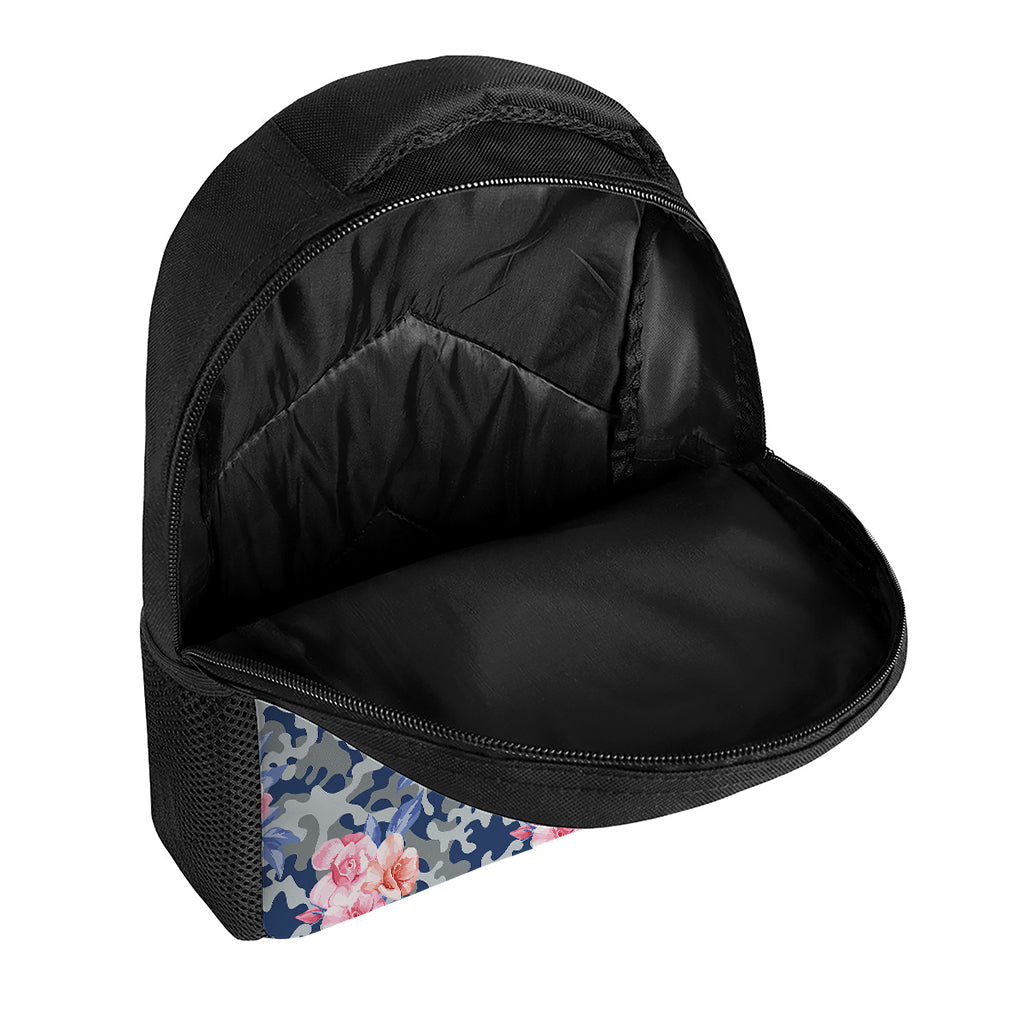 Pink Rose Flower Camouflage Print Casual Backpack