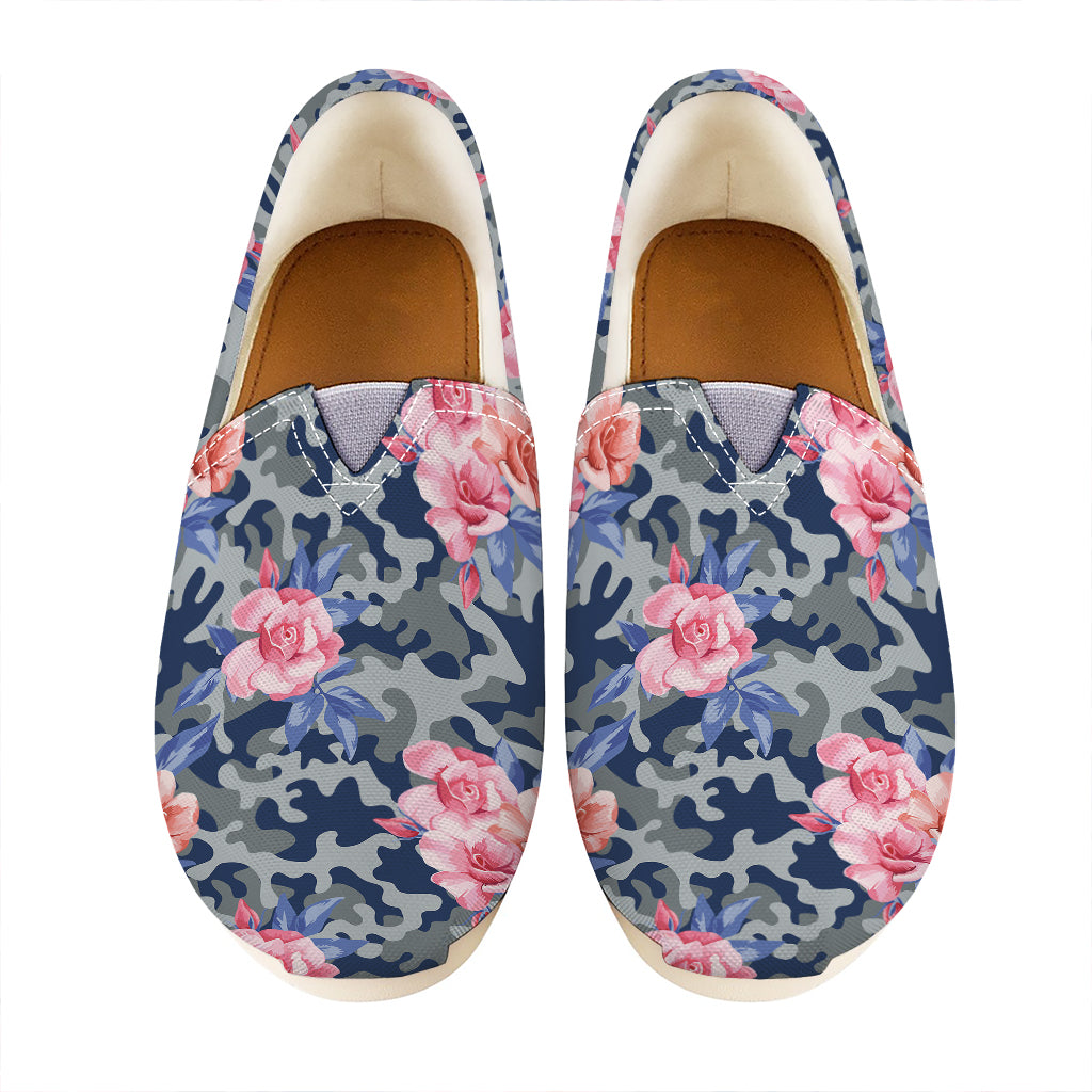 Pink Rose Flower Camouflage Print Casual Shoes