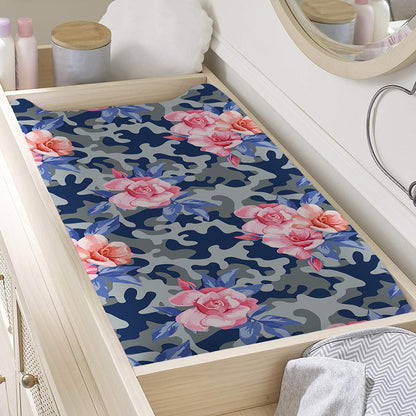 Pink Rose Flower Camouflage Print Changing Pad Cover