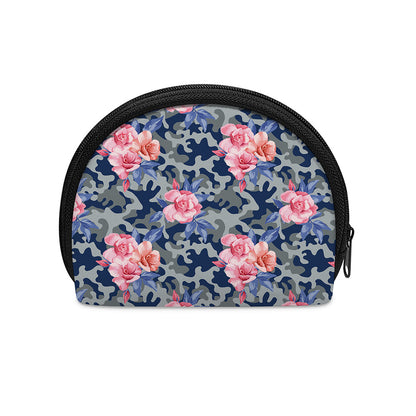 Pink Rose Flower Camouflage Print Coin Purse