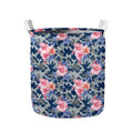 Pink Rose Flower Camouflage Print Collapsible Laundry Basket