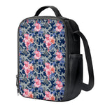 Pink Rose Flower Camouflage Print Crossbody Lunch Bag