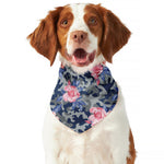Pink Rose Flower Camouflage Print Dog Bandana