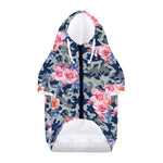 Pink Rose Flower Camouflage Print Dog Zip Up Hoodie