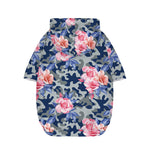 Pink Rose Flower Camouflage Print Dog Zip Up Hoodie