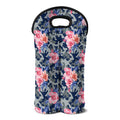 Pink Rose Flower Camouflage Print Double Neoprene Wine Tote