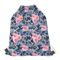 Pink Rose Flower Camouflage Print Drawstring Bag