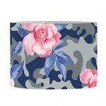 Pink Rose Flower Camouflage Print Drum Lamp Shade