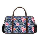 Pink Rose Flower Camouflage Print Duffle Bag