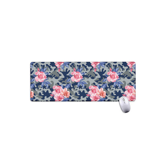 Pink Rose Flower Camouflage Print Extended Mouse Pad