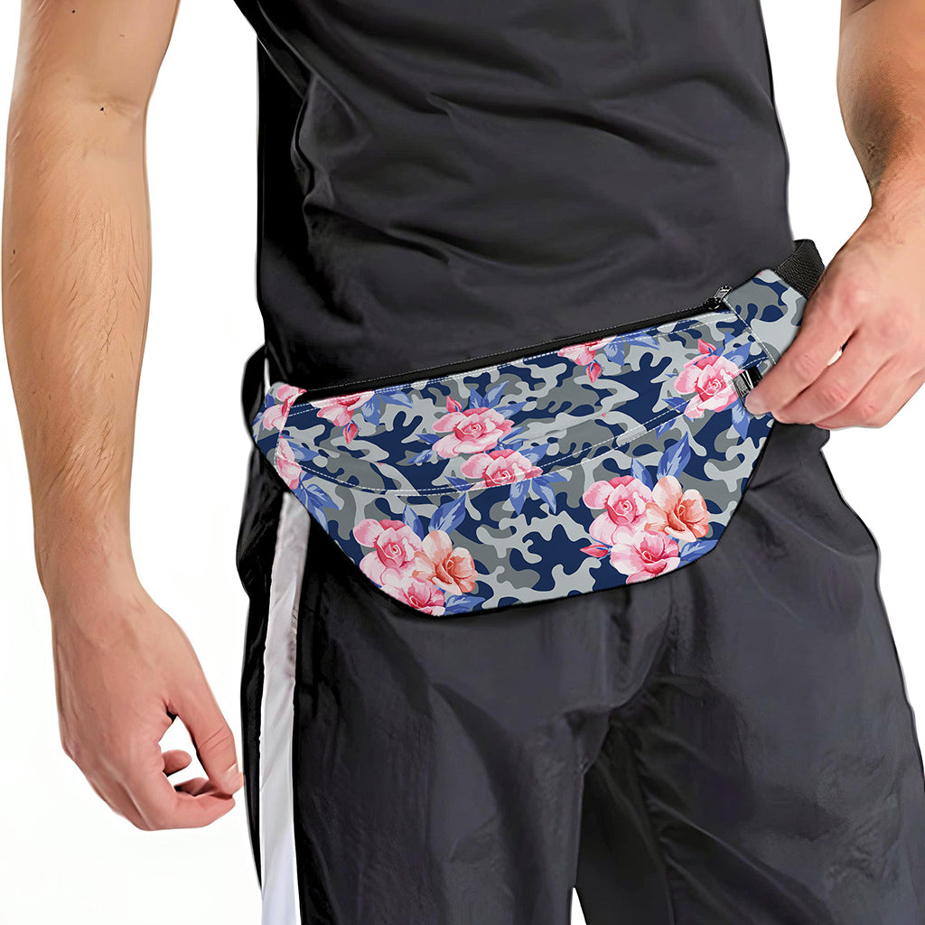 Pink Rose Flower Camouflage Print Fanny Pack