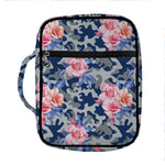 Pink Rose Flower Camouflage Print Front Pocket Bible Bag