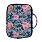 Pink Rose Flower Camouflage Print Front Pocket Bible Bag