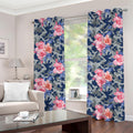 Pink Rose Flower Camouflage Print Grommet Curtains