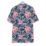 Pink Rose Flower Camouflage Print Hawaiian Shirt