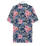 Pink Rose Flower Camouflage Print Hawaiian Shirt